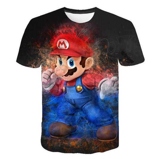 ezy2find T Shirt 1 Style / XXS Foreign Trade Trend COS Game Mario Peripheral Character Clothing 3DDigital Color Printing Personality Ccasual Short-Sleeved T-shirt