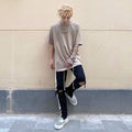 ezy2find T Shirt Khaki / M Solid color short-sleeved T-shirt bottoming shirt