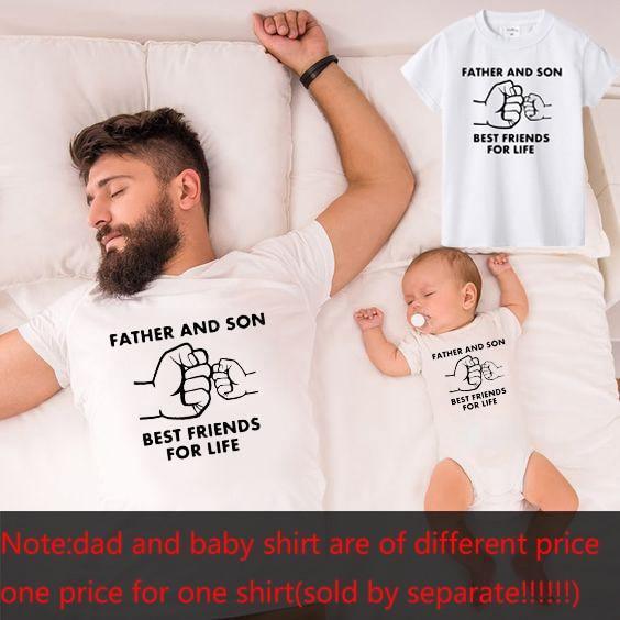 ezy2find t shirt white 7 / Dad-S Father and Son Best Friends for Life Family Matching Family Look T Shirt Baby Dad Matching Clothes Father and Son Matching