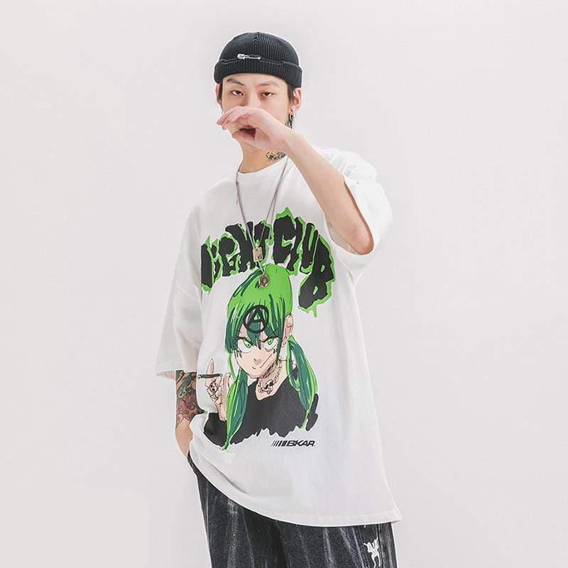 ezy2find T Shirt White / M Anime portrait print men's short sleeve