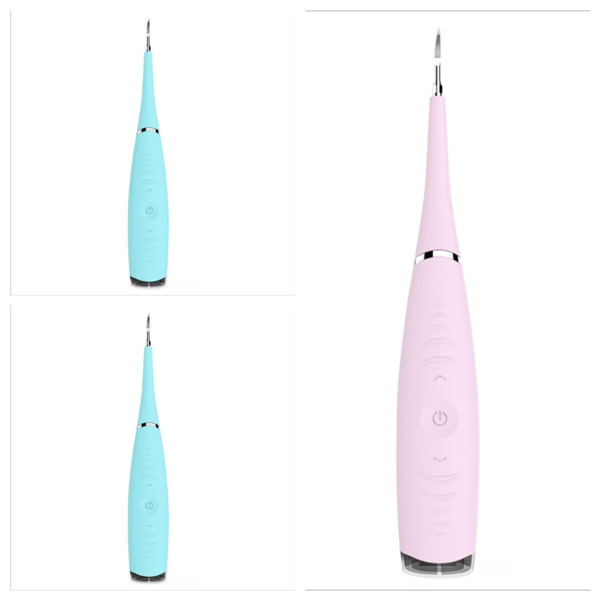 ezy2find tooth scaler 1Pink 2Blue / 3pc Portable Electric Sonic Dental Scaler Tooth Calculus Remover Tooth Stains Tartar Tool Dentist Whiten Teeth Health Hygiene white