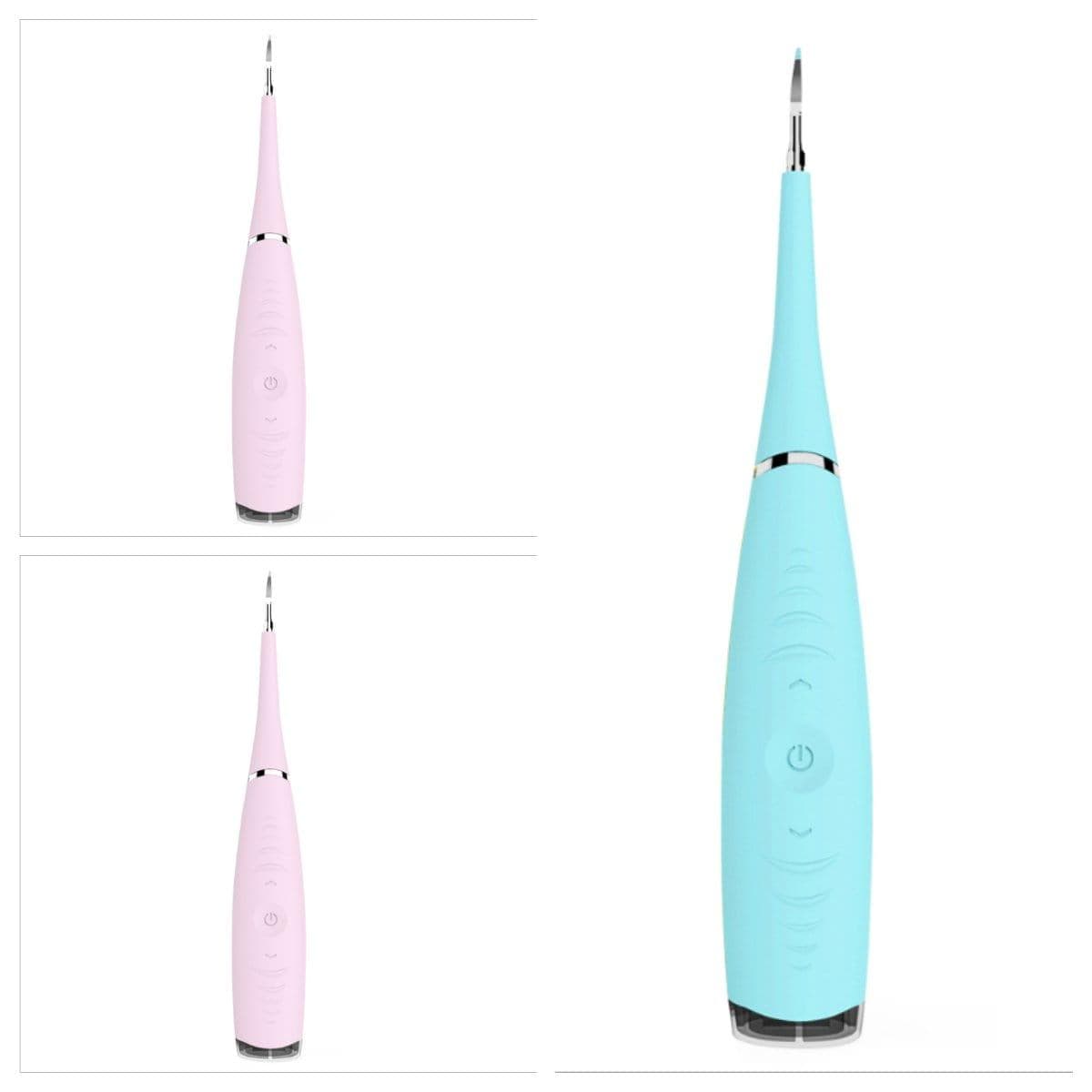 ezy2find tooth scaler 2Pink 1Blue / 3pc Portable Electric Sonic Dental Scaler Tooth Calculus Remover Tooth Stains Tartar Tool Dentist Whiten Teeth Health Hygiene white