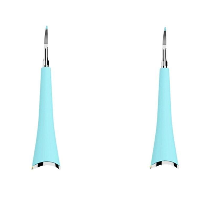 ezy2find tooth scaler Blue Brush head / 2pcs Portable Electric Sonic Dental Scaler Tooth Calculus Remover Tooth Stains Tartar Tool Dentist Whiten Teeth Health Hygiene white