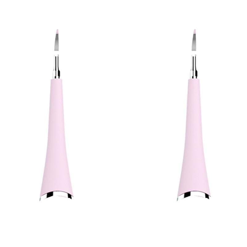 ezy2find tooth scaler Pink Brush head / 2pcs Portable Electric Sonic Dental Scaler Tooth Calculus Remover Tooth Stains Tartar Tool Dentist Whiten Teeth Health Hygiene white