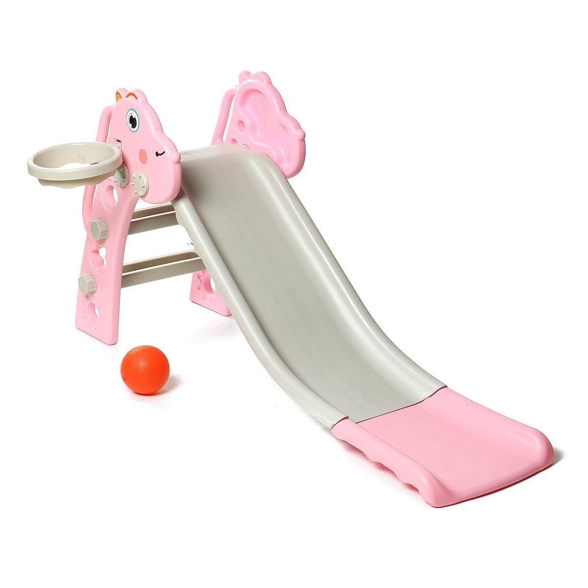 ezy2find toy slide Pink Baby Children Kid Long Slide Play Climber Household Indoor/Outdoor Playground Kids Toys