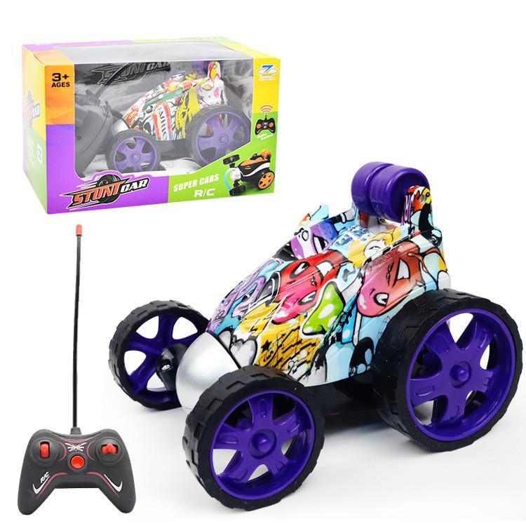 ezy2find toys Camouflage purple 4571 factory remote control rollover Stunt Car rollover cart boy children''s stand hot selling electric toys
