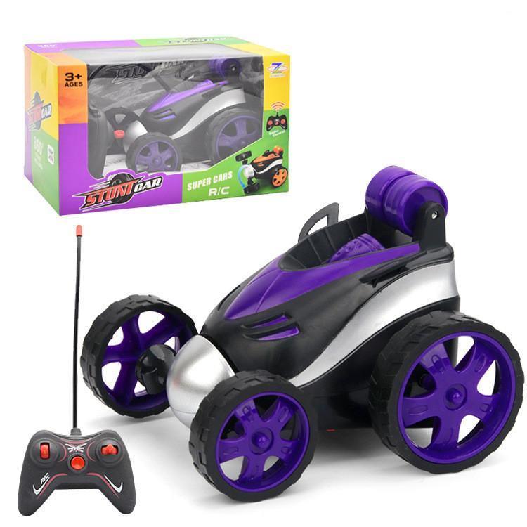 ezy2find toys Purple 4571 factory remote control rollover Stunt Car rollover cart boy children''s stand hot selling electric toys