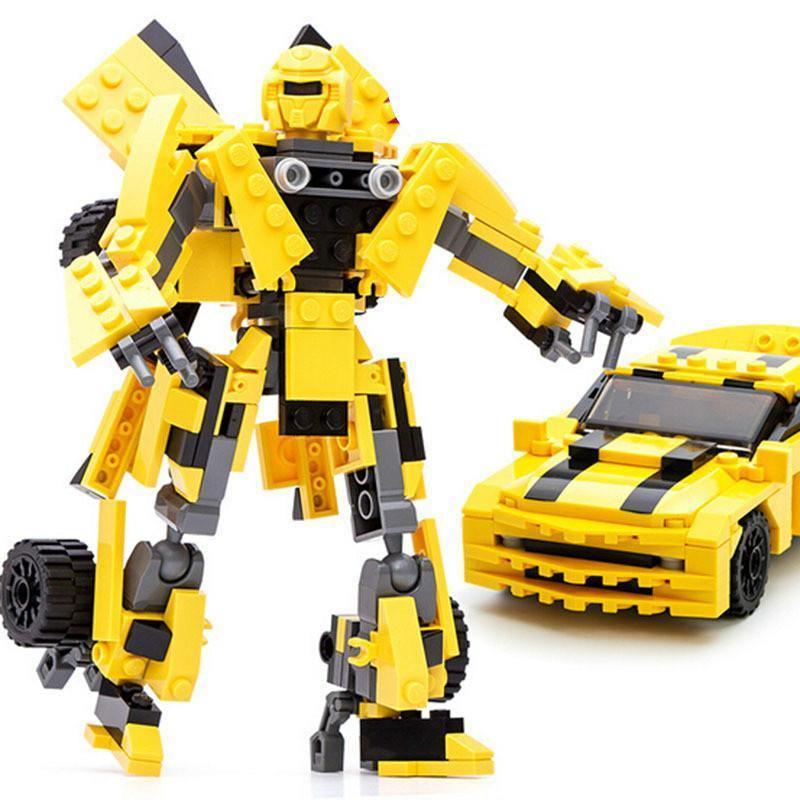 ezy2find toys Yellow Goody 8713 deformation assembly building block sunny sky pillar robot 8711 car boy educational toys birthday gift
