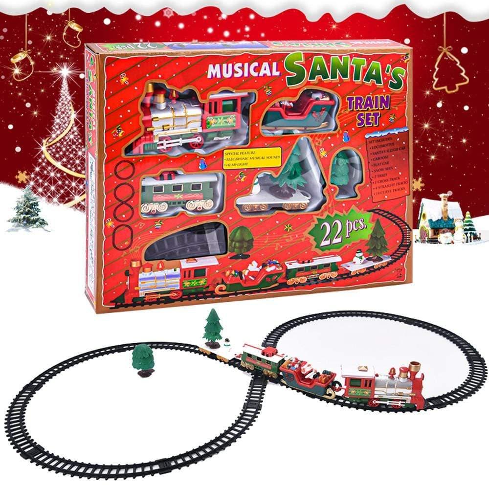 ezy2find train set Window box Toy Train Set with Lights and Sounds Christmas Train Set  Railway Tracks Battery Operated Toys