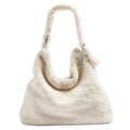 ezy2find Trendy Bags Beige Women's Solid Lamb Plush Diagonal Shoulder Bag