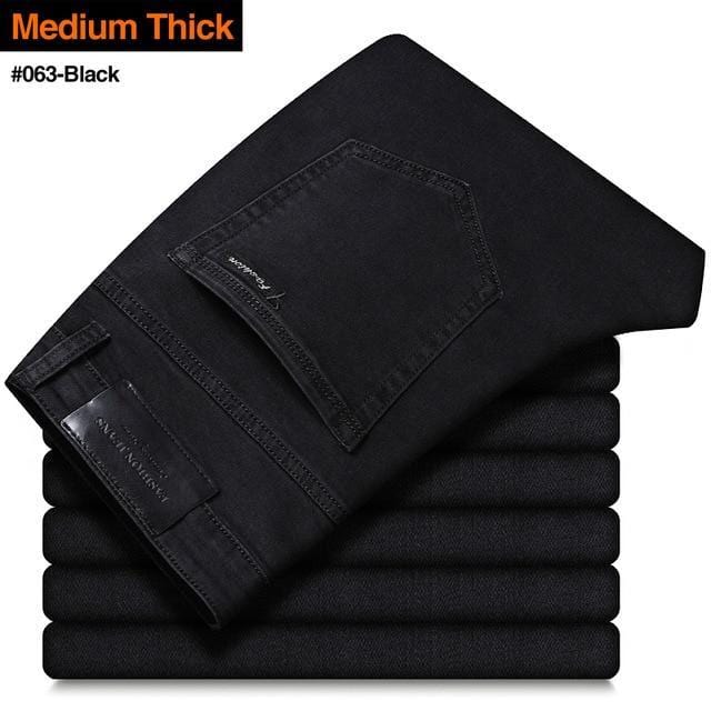 ezy2find trouser Regular 063-Black / 40 Men's Stretch-fit Thin Jeans Business Casual Denim Trousers Male Black Blue Gray Pants
