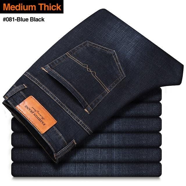 ezy2find trouser Regular 081BlueBlack / 33 Men's Stretch-fit Thin Jeans Business Casual Denim Trousers Male Black Blue Gray Pants