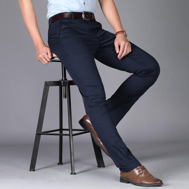 ezy2find trousers aristocratic Blue / 33 men suit pants casual office high quality trousers business pants