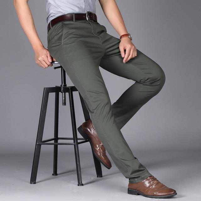 ezy2find trousers Army Green / 29 men suit pants casual office high quality trousers business pants