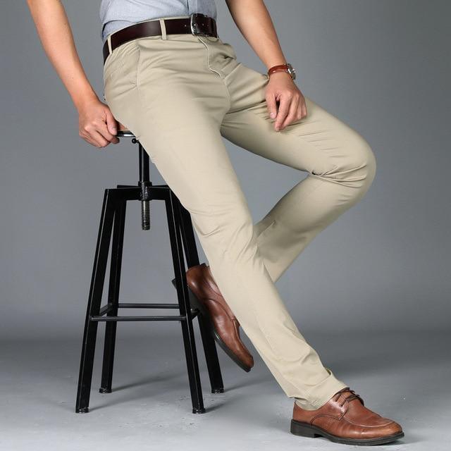 ezy2find trousers Khaki / 42 men suit pants casual office high quality trousers business pants