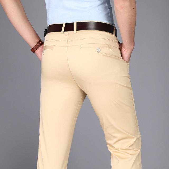 ezy2find trousers Khaki yellow / 34 men suit pants casual office high quality trousers business pants