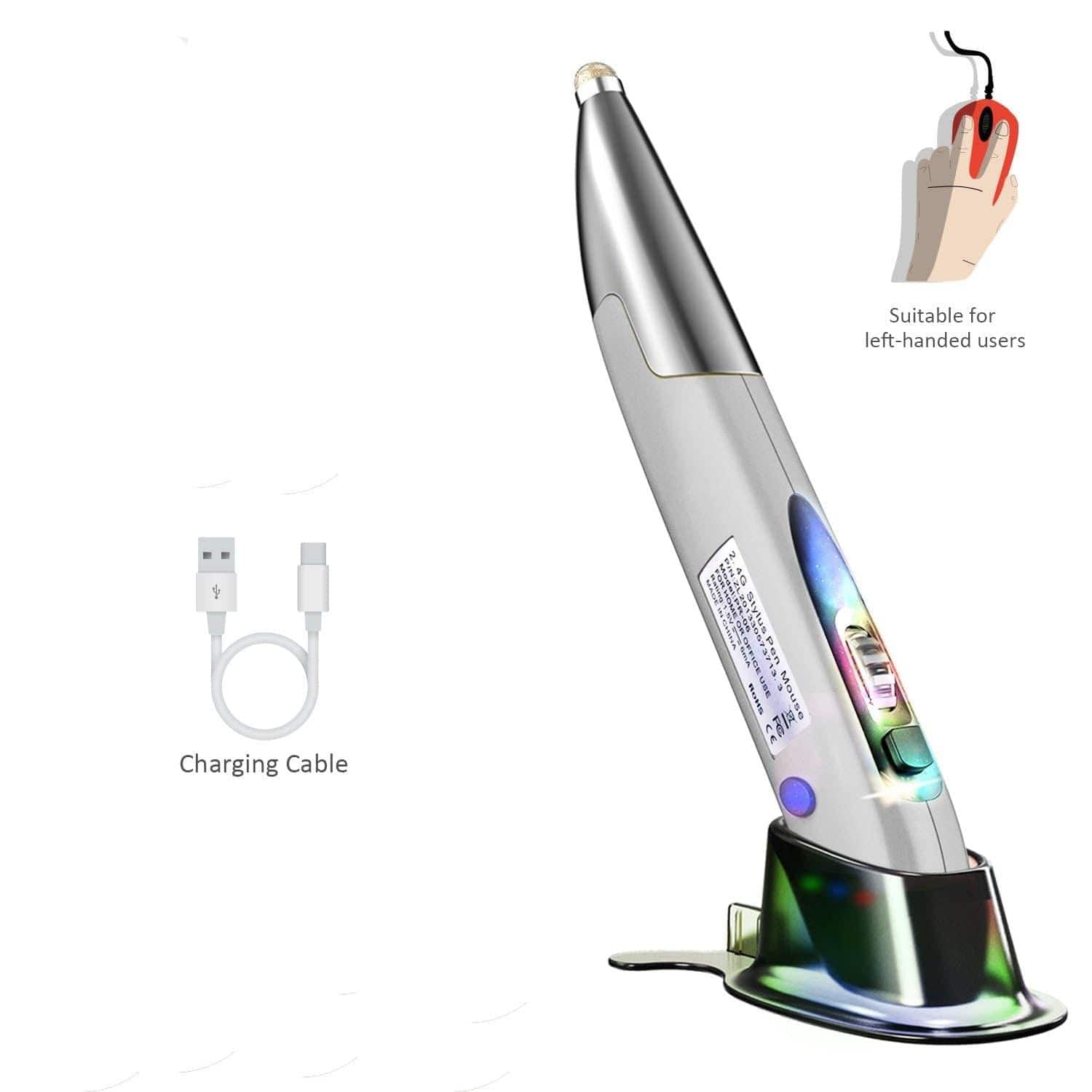 ezy2find vertical mouse Silver Personalized Creative Vertical Pen Mouse
