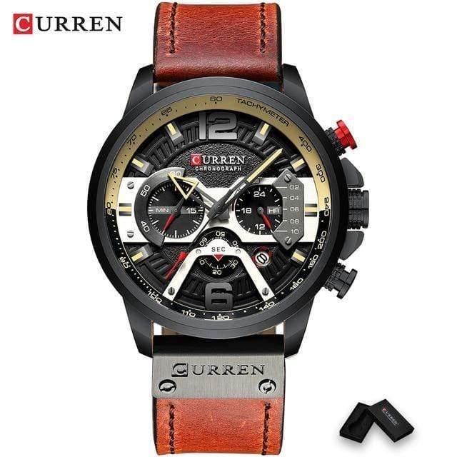 ezy2find watch black black - box / China CURREN Casual Sport Watches for Men Blue Top Brand Luxury Military Leather Wrist Watch Man Clock Fashion Chronograph Wristwatch