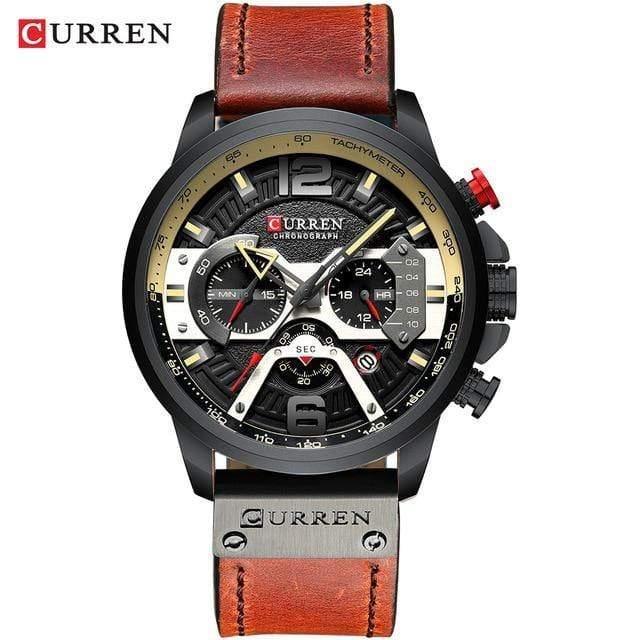 ezy2find watch black black watch / China CURREN Casual Sport Watches for Men Blue Top Brand Luxury Military Leather Wrist Watch Man Clock Fashion Chronograph Wristwatch