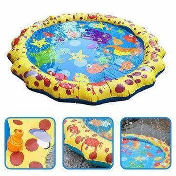 ezy2find Water Pad Water Outdoor Toys Yellow Lace Inflatable Water Spray Cushion Inflatable Toy Lawn Beach Game Toys Yellow Lace Inflatable Water Spray Cushion Inflatable Toy Lawn Beach Game Toys