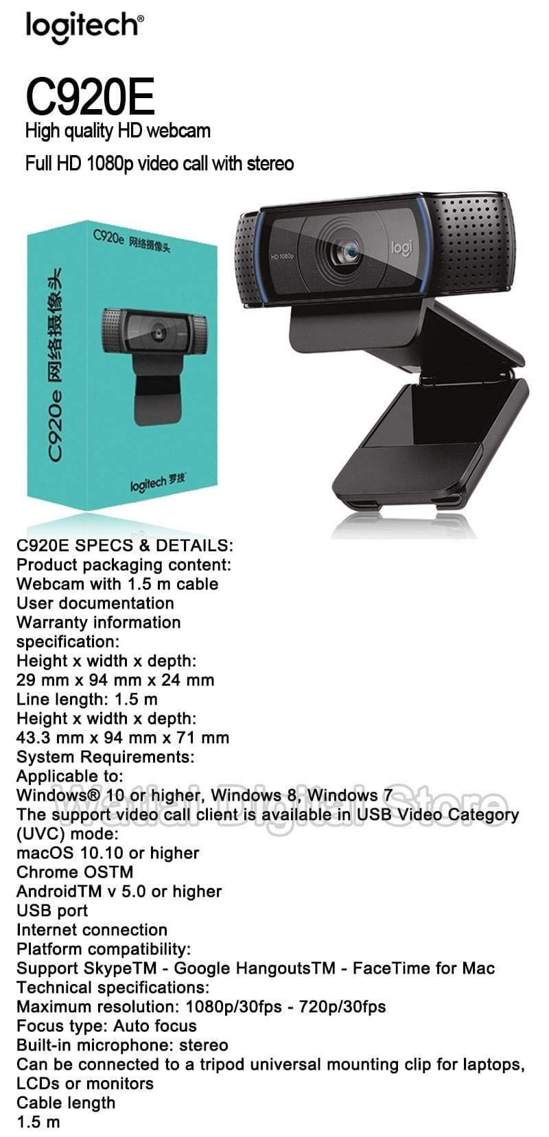 ezy2find webcam logitech C920E 1080p HDWeb Camera with Built-in HD Microphone C930C Video C922 C525 C310 C270 Suitable for Desktop or Laptop