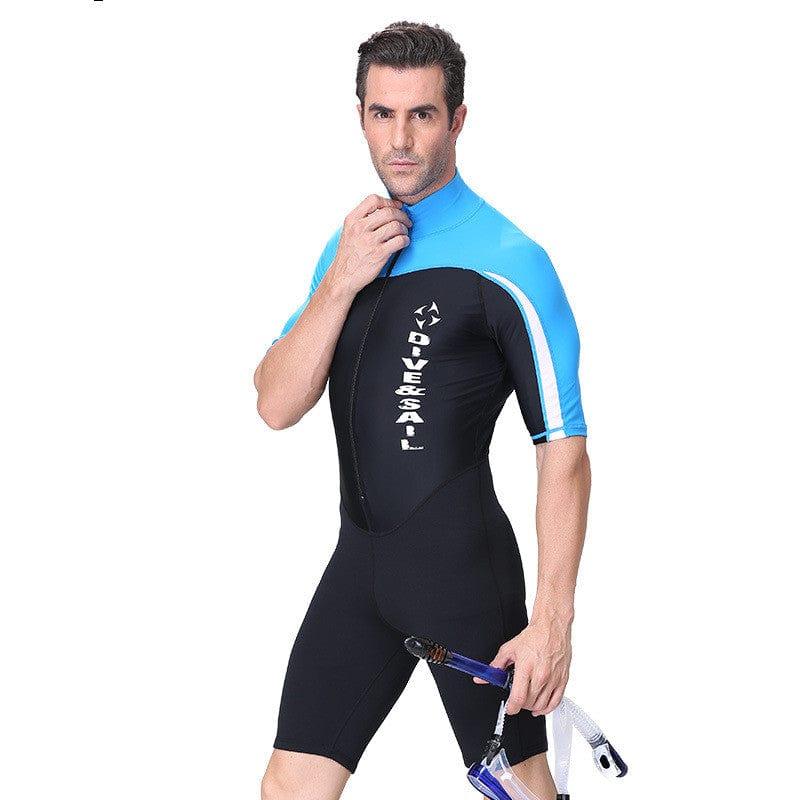 ezy2find wet suit Blue short sleeve / S Men's And Women's One-piece Sunscreen Wetsuit Lycra