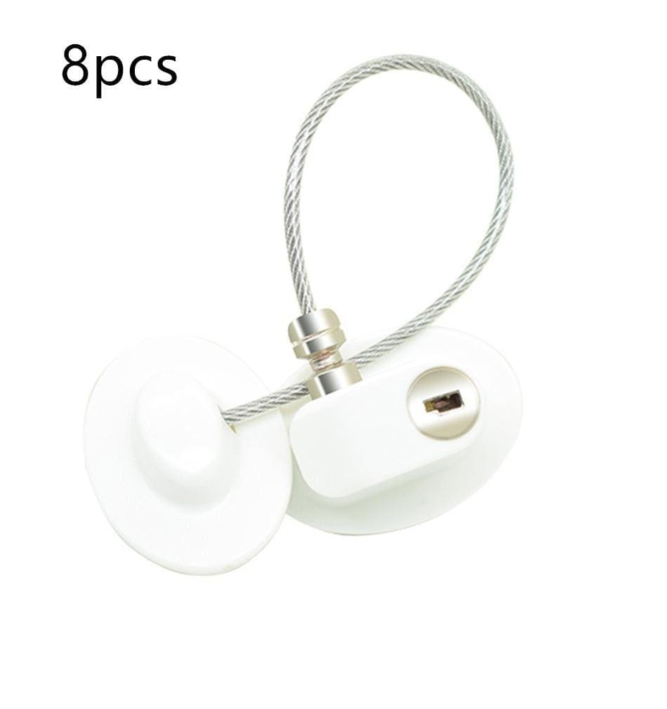 ezy2find window locks White oval8pcs Window Security Chain Lock Window Cable Lock Restrictor Multifunctional Window Lock Door Security Guard for Baby Safety 1Pcs