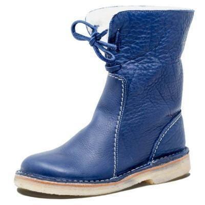 ezy2find women's boots Blue / 41 Women Snow Boots Woman Winter Fur Plush Lace Up Boots