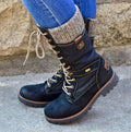 ezy2find women's boots Blue / 43 Side zipper large size middle boots