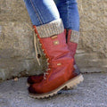 ezy2find women's boots Red / 38 Side zipper large size middle boots