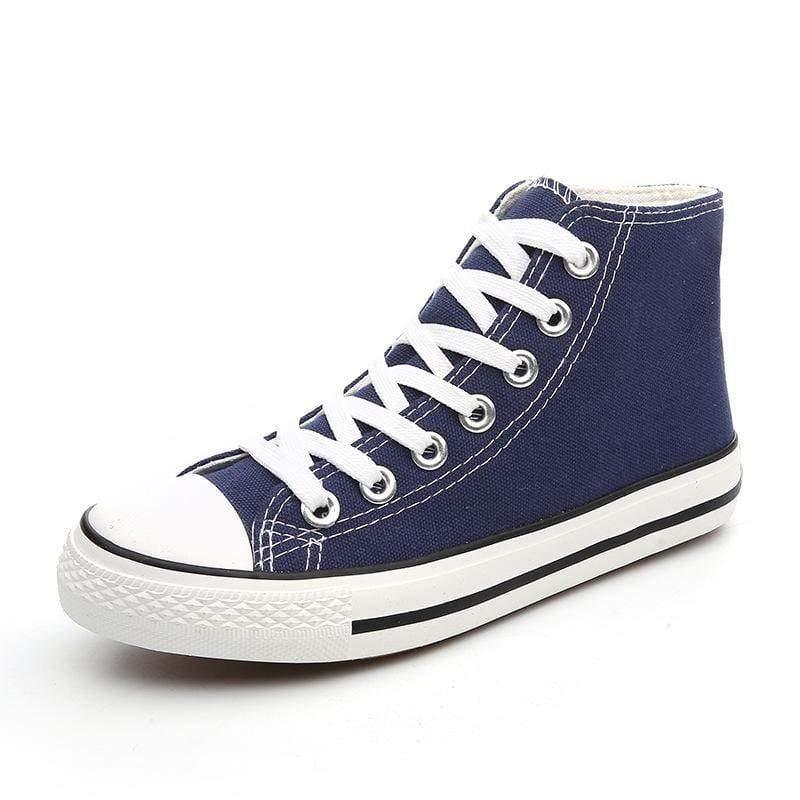 ezy2find Women's canvas shoes Blue High canvas / 43 Flat-soled canvas shoes