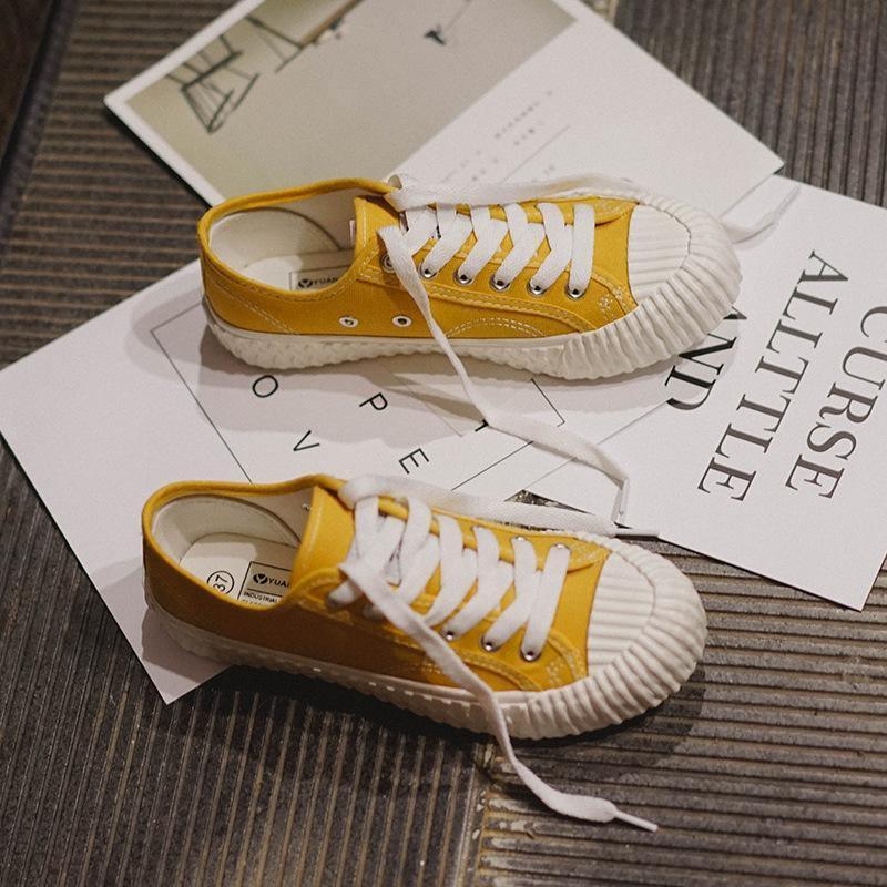 ezy2find Women's canvas shoes Yellow / 240 Custom wholesale 2020 new Korean version of low shoes, female retro canvas shoes, female street pats leisure shoes one generation