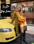 ezy2find women's coat S / Brazil / Yellow Spring and Autumn Period  The New Easing Show Thin Female Tie-Dye Knit Female Printed Sweaters свитер