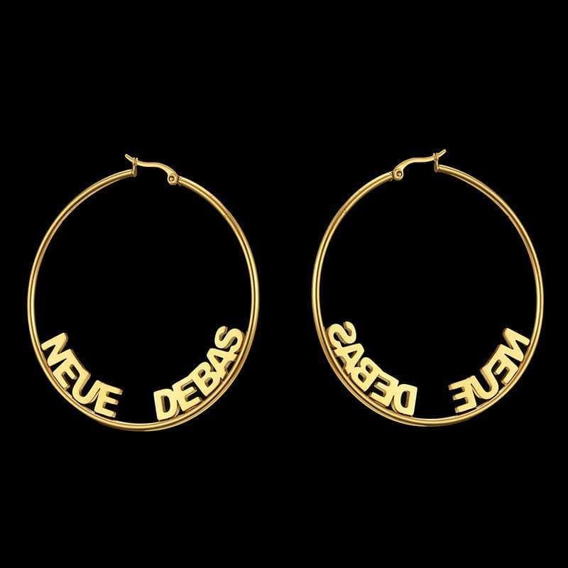 ezy2find women's earrings Steel color Stainless steel letter earrings custom English name earrings