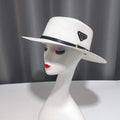 ezy2find women's hats White Beach Hat Korean Style Fashion Belt Buckle Straw Hat