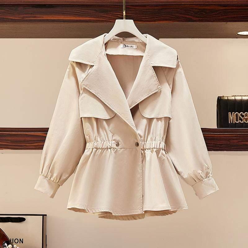 ezy2find Women's jacket Brown / S New Style Small Lantern Sleeve Skirt Skirt Waist To Slim Korean Edition Jacket Jacket