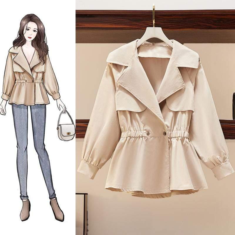 ezy2find Women's jacket New Style Small Lantern Sleeve Skirt Skirt Waist To Slim Korean Edition Jacket Jacket