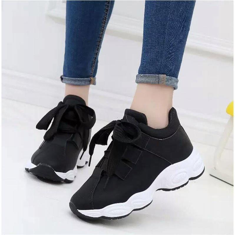 ezy2find women's joggers Black / 40 Autumn new small white shoes female wild Korean shoes women shoes female students casual thick-soled running shoes female tide