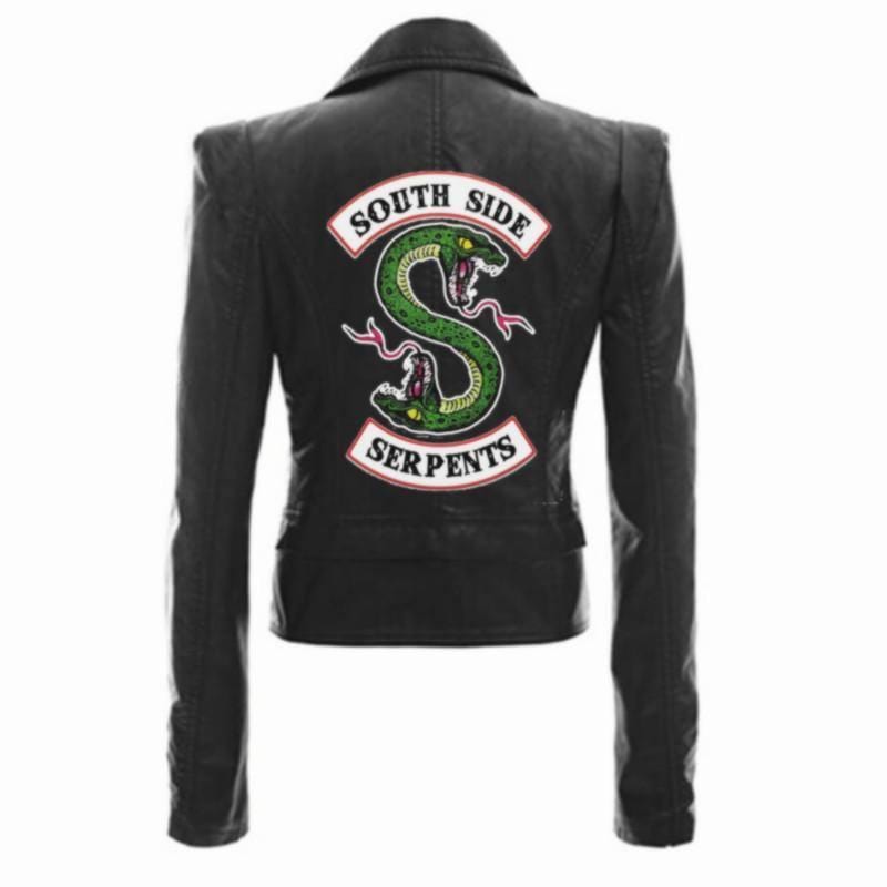 ezy2find women's leather jackets Black 2 / S New River Valley Town Viper Snake Leather Jacket Riverdale American Drama Jacket