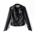 ezy2find women's leather jackets Black / S Irregular cuff motorcycle leather jacket