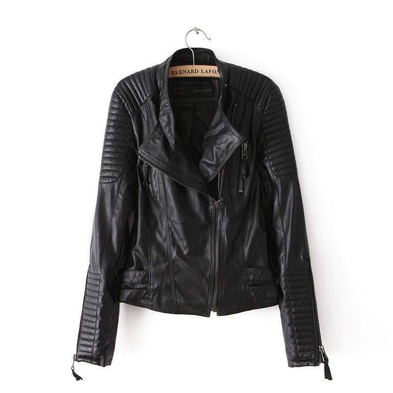 ezy2find women's leather jackets Black / S Locomotive PU leather clothing