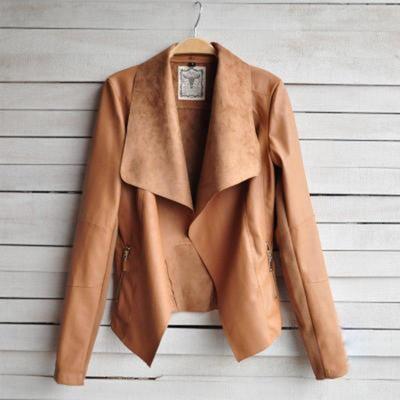 ezy2find women's leather jackets Brown / XL Women's leather jackets