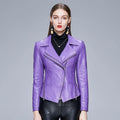 ezy2find women's leather jackets Purple / 3XL Slim-fit trendy PU ladies jacket leather jacket