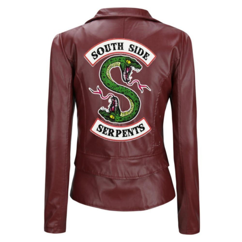 ezy2find women's leather jackets Red 2 / XXXXL New River Valley Town Viper Snake Leather Jacket Riverdale American Drama Jacket