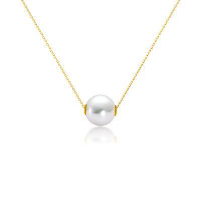 ezy2find Women's Necklace Gold / 45cm 18K Gold Round Pearl Necklace Clavicle Chain