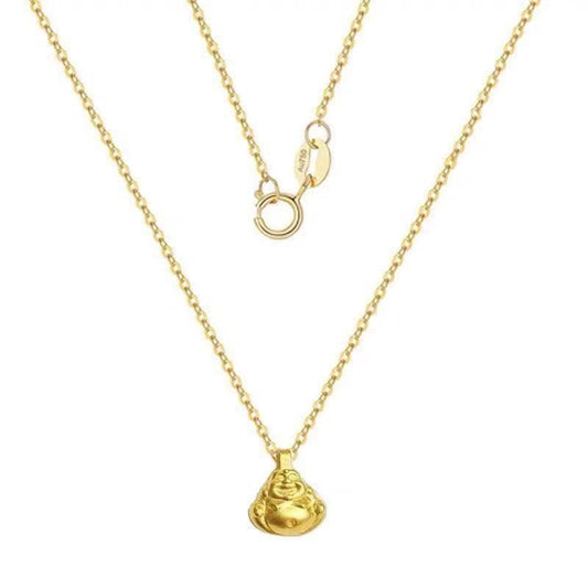 ezy2find Women's Necklace Gold Yellow Gold Buddha Pendant 18K Gold Necklace