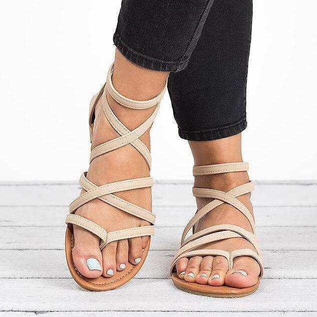 ezy2find women's sandals Beige new / 35 Criss Cross Sandals