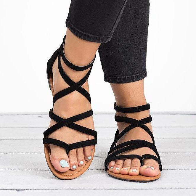ezy2find women's sandals Black new / 38 Criss Cross Sandals