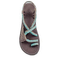 ezy2find women's sandals Blue with Grey / 9.5 European And American Beach Flip Flops Flat Sandals