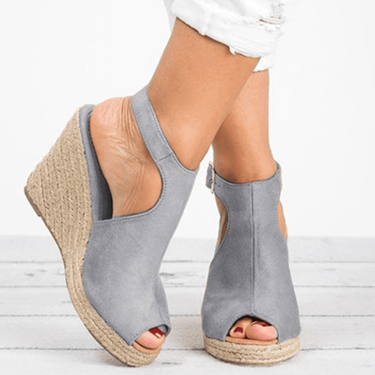 ezy2find women's sandals Gray / 41 Fashion Women Platform Sandals Peep Toe Spartan Sandals Women Summer Wedges High Heel Shoes